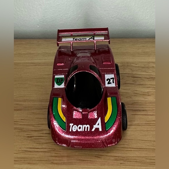 Red Maroon Team A 27 Shiny Metal Toy Race Car - Picture 3 of 7